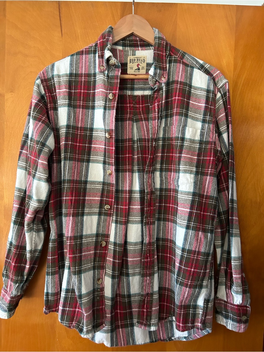 RedHead Men's Plaid Button-Down Shirt in Red, Green, White